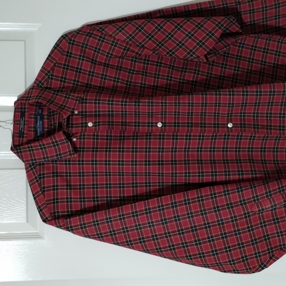 Daniel Cremieux long sleeve button down shirt red plaid XXL